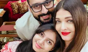 Abhishek, Aishwarya start New Year on a family note