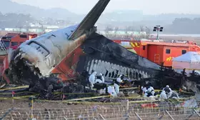 Two engines of crashed Jeju Air jet moved to hangar for investigation