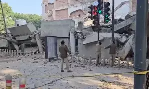 Declared unsafe, building near DC’s office in Chandigarh collapses