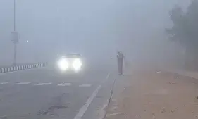 Dense fog reduces visibility in different parts of Rajasthan