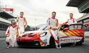 Actor Ajith Kumars first practice session for the Dubai 24 hours race garners attention