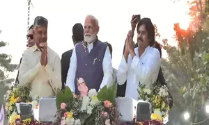 PM Modi, CM Naidu, Pawan Kalyan hold huge roadshow in Vizag