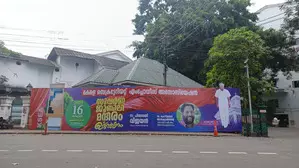 Massive hoarding violating Kerala HC order erected near Secretariat Massive hoarding violating Kerala HC order erected near Secretariat