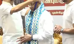 Stalin presents prestigious Perunthalaivar Kamarajar award to K.V. Thangkabalu