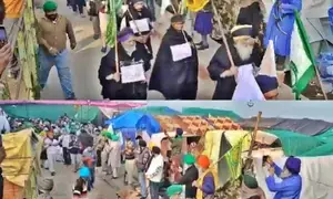 Expressing solidarity with Dallewal, 111 farmers begin fast at Khanauri