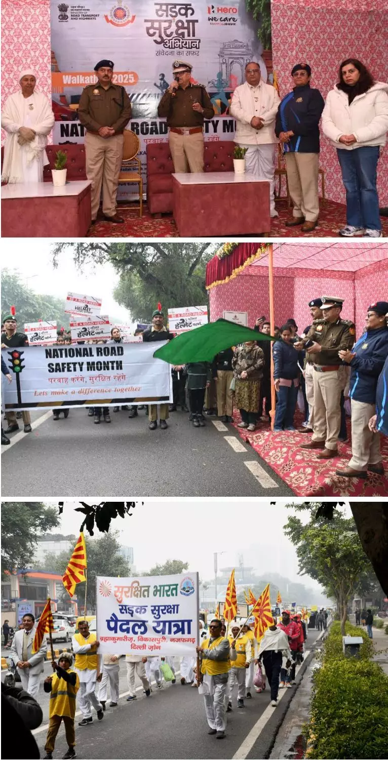 Road Safety Walkathon in Connaught Place, Delhi Road Safety Walkathon in Connaught Place, Delhi