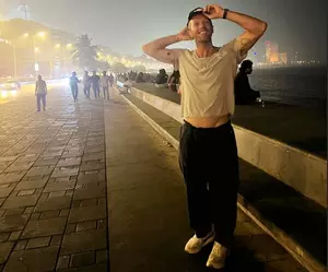 Chris Martin seen exploring Mumbai at iconic Marine Drive Chris Martin seen exploring Mumbai at iconic Marine Drive
