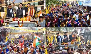 Delhi polls: AAP MP Raghav Chadha holds grand road show in Adarsh ​​Nagar