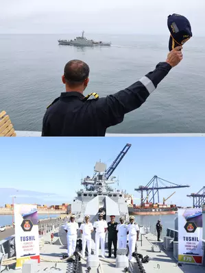 Indian Navys stealth frigate INS Tushil visits Namibia Indian Navys stealth frigate INS Tushil visits Namibia