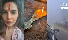 Priyanka seeks divine blessings early morning in Hyderabad temple