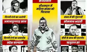 AAP-da ke Gunday: Delhi BJP unveils new poster, accuses AAP leaders of criminal activities