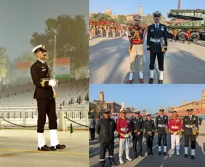 Proud father recalls his days while watching son lead naval contingent during R-Day Parade Proud father recalls his days while watching son lead naval contingent during R-Day Parade
