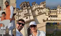 Madhuri Dixit spends family time in the city of lakes