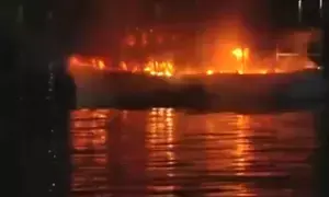 Search on for Hyderabad youth missing after fire on boats in Hussain Sagar lake