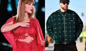 Taylor Swift, Travis Kelce pack on PDA as they share kisses on the field