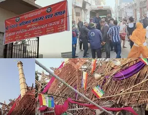 UP: Wooden platform collapses during ‘laddu mahotsav’ at Baghpats Adinath temple, over 50 injured UP: Wooden platform collapses during ‘laddu mahotsav’ at Baghpats Adinath temple, over 50 injured