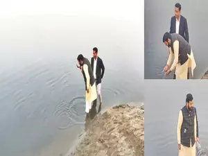 Amid Yamuna poisoning row, Haryana CM sips water from river; escalates attack on AAP