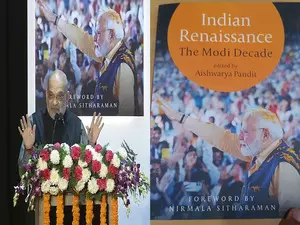 Home Minister Amit Shah releases Indian Renaissance: The Modi Decade book in New Delhi