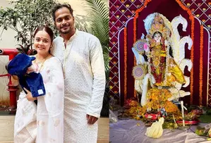 Devoleena Bhattacharjee celebrates first Saraswati puja with little Joy Devoleena Bhattacharjee celebrates first Saraswati puja with little Joy