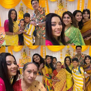 Rupali Ganguly wears her favorite colour outfit on Basant Panchami Rupali Ganguly wears her favorite colour outfit on Basant Panchami