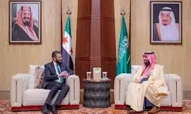 Saudi crown prince, Syrias interim president meet on ties, latest developments