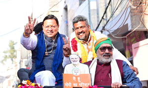 Delhi polls: Uttarakhand CM holds roadshows in Sangam Vihar, Karol Bagh