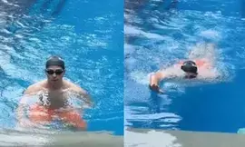 Sidharth Malhotra shares a glimpse of his swim routine