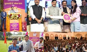 MP CM distributes e-scooties to meritorius students