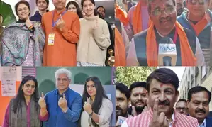 Tiwari, BJP leaders exercise franchise, urge Delhiites to cast votes