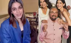 Alaya F’s grandfather Kabir Bedi offers his coat to her Alaya F’s grandfather Kabir Bedi offers his coat to her