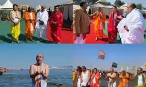 Manipur CM, ministers take dip at Triveni Sangam in Prayagraj (Ld)