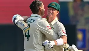 Smith, Carey hundreds put Australia on top in Galle