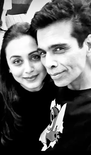 Karan Johar, Rani Mukerji spread monochrome magic in selfie Karan Johar, Rani Mukerji spread monochrome magic in selfie
