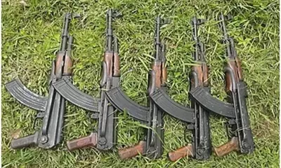 6 SLRs, 3 AK rifles, ammunition looted from Manipur Rifles post in Thoubal