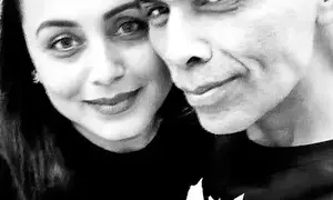 Karan Johar, Rani Mukerji spread monochrome magic in selfie