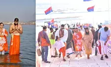 Vijay Deverakonda seek blessings at the Maha Kumbh with his mother