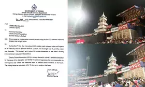 Odisha Cricket Association gets show-cause notice for floodlight failure during Ind vs Eng ODI at Barabati (Ld)