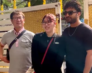 Japanese fan calls on Telugu actor Vishwak Sen Japanese fan calls on Telugu actor Vishwak Sen