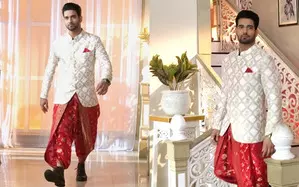Jamai No. 1’s Abhishek Malik pushes boundaries as Neel, stuns in a red saree as dhoti