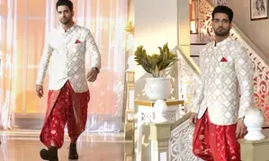 Jamai No. 1’s Abhishek Malik pushes boundaries as Neel, stuns in a red saree as dhoti