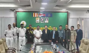 Indian Navys training ships undertake professional exchanges in Cambodia