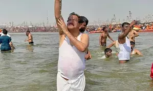 Fortunate to take holy dip: Union Minister Baghel praises ISKCON & Adani group’s services