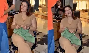 Kajol masterfully juggles work and knitting in a fun new video