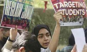 Jamia students protest at Jantar Mantar over suspension of 17 students