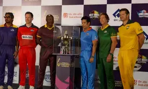 Tendulkar, Lara, Sanga set to renew rivalry as IML unveils the trophy for inaugural season Tendulkar, Lara, Sanga set to renew rivalry as IML unveils the trophy for inaugural season