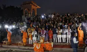 Grand Aarti at Yamuna ghat: Delhi CM’s first public event after taking charge