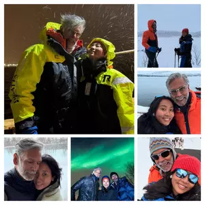 Milind Soman enjoys the Nothern Lights with wife Ankita Konwar
