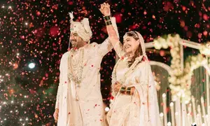 Actress Vaibhavi Shandilya weds boyfriend Harshwardhan in Kolhapur