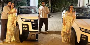 Karanveer drops by Shilpa Shirodkar’s home to show her his swanky new ride