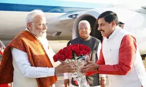 PM Modi arrives in Bhopal for inauguration of GIS-2025